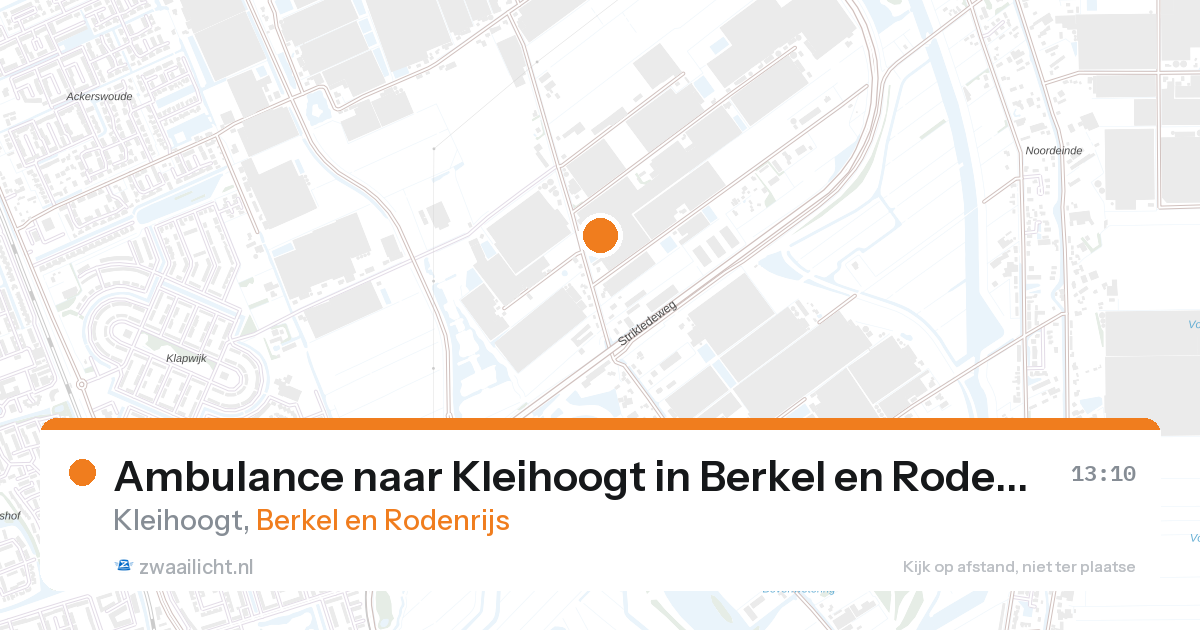 Ambulance naar Kleihoogt in Berkel en Rodenrijs — 28 aug 2026