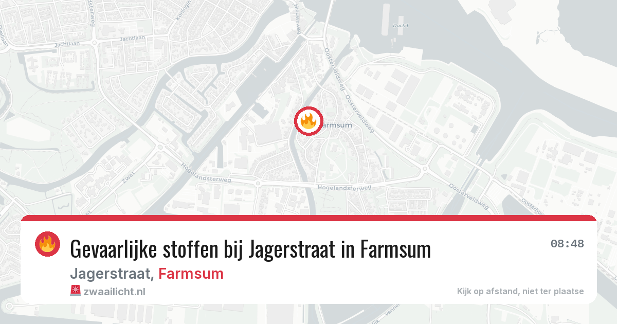 Gevaarlijke stoffen bij Jagerstraat in Farmsum — 23 apr 2026