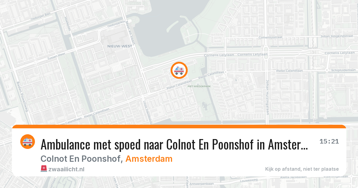 Ambulance met spoed naar Colnot En Poonshof in Amsterdam — 1 jul 2026