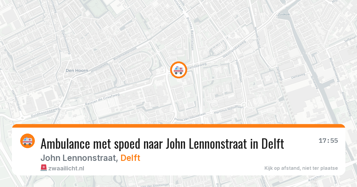 Ambulance met spoed naar John Lennonstraat in Delft — 5 jun 2026