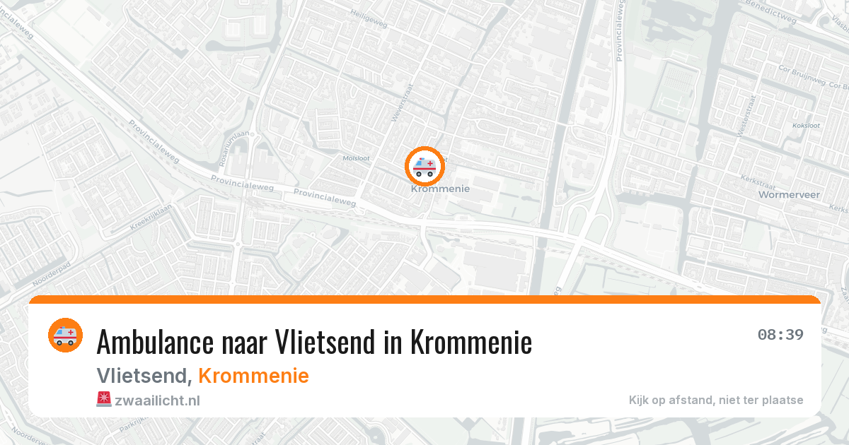 Ambulance naar Vlietsend in Krommenie — 2 aug 2026