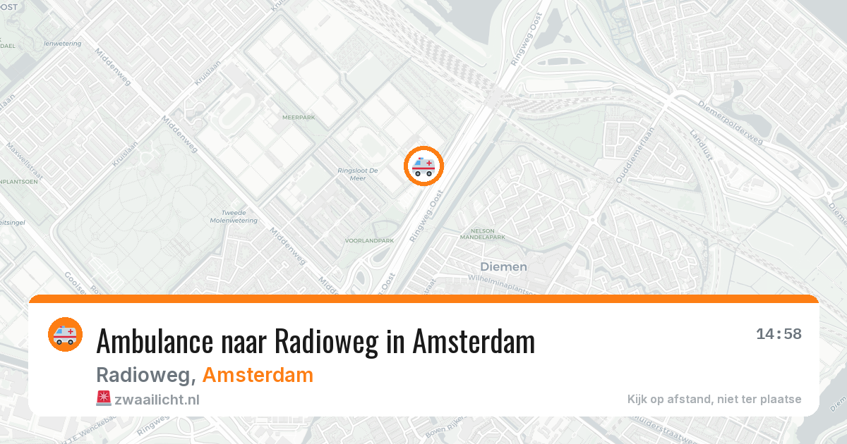 Ambulance naar Radioweg in Amsterdam — 10 mei 2026