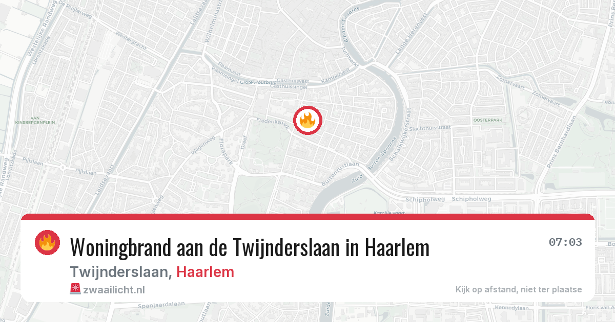 Woningbrand aan de Twijnderslaan in Haarlem — 7 jul 2026