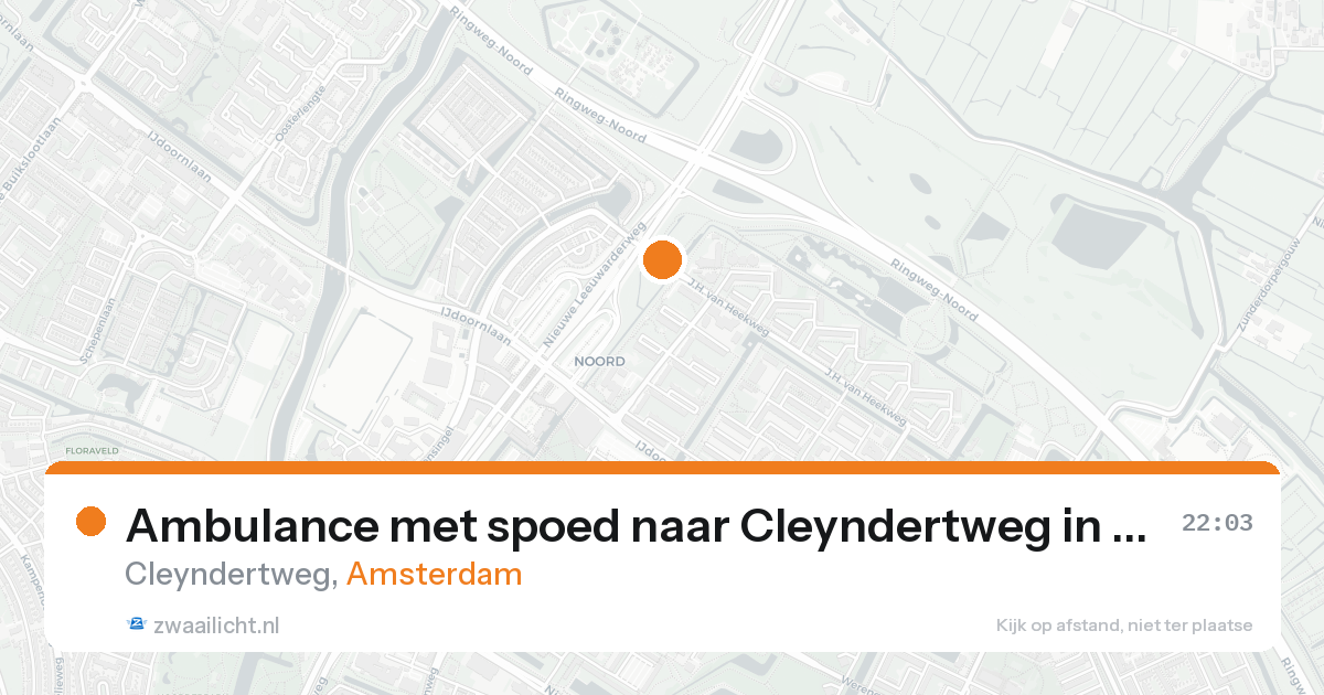 Ambulance met spoed naar Cleyndertweg in Amsterdam — 22 aug 2026