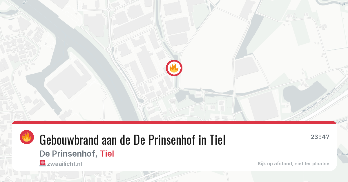 Gebouwbrand aan de De Prinsenhof in Tiel — 25 jul 2026