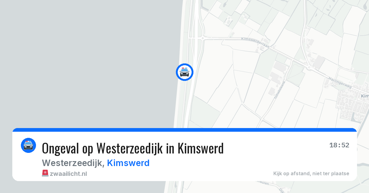 Ongeval op Westerzeedijk in Kimswerd — 29 apr 2026