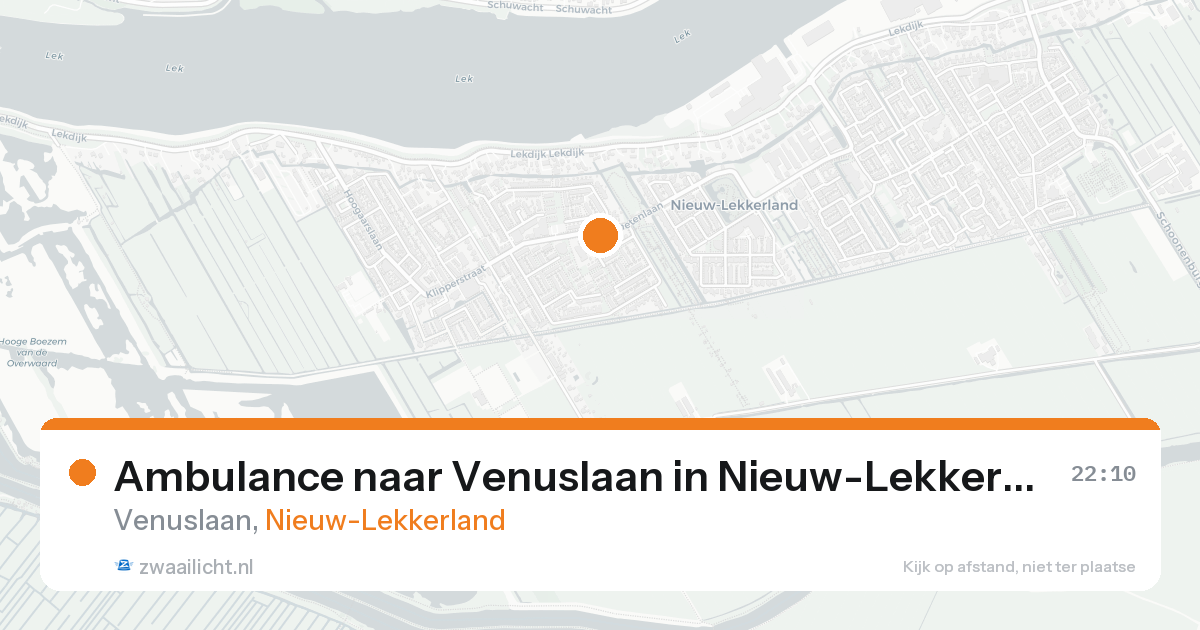 Ambulance naar Venuslaan in Nieuw-Lekkerland — 23 aug 2026