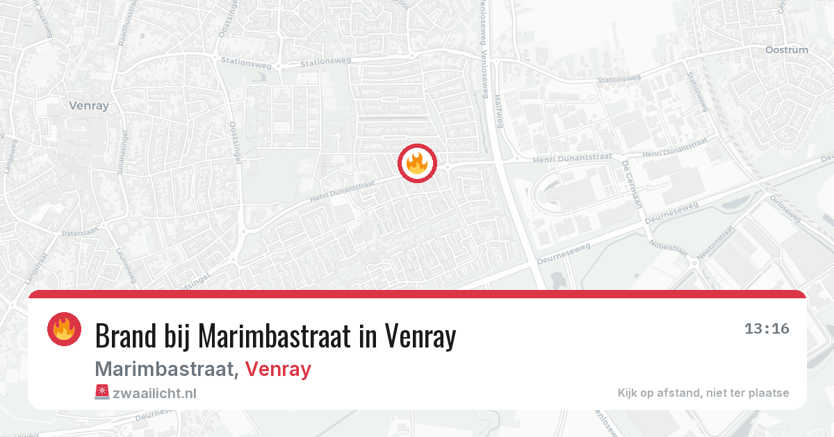 Brand bij Marimbastraat in Venray — 12 apr 2026