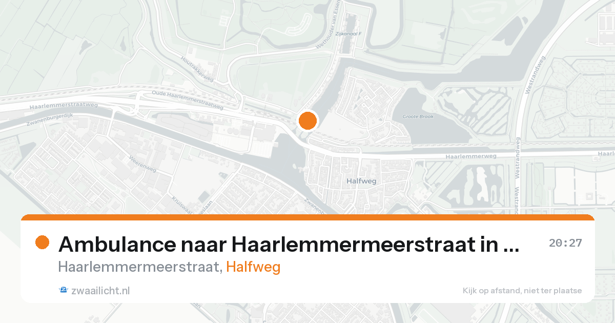 Ambulance naar Haarlemmermeerstraat in Halfweg — 16 aug 2026