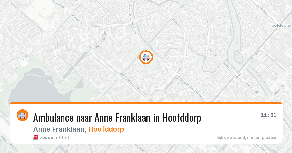 Ambulance naar Anne Franklaan in Hoofddorp — 9 aug 2026