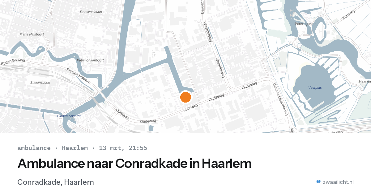 Ambulance naar Conradkade in Haarlem — 13 mrt 2026
