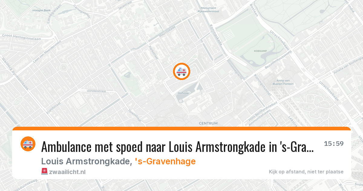 Ambulance met spoed naar Louis Armstrongkade in 's-Gravenhage — 18 jan 2026