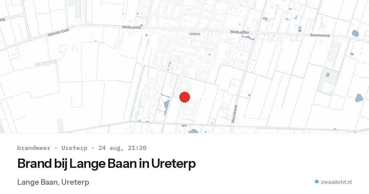 Brand bij Lange Baan in Ureterp — 24 aug 2026