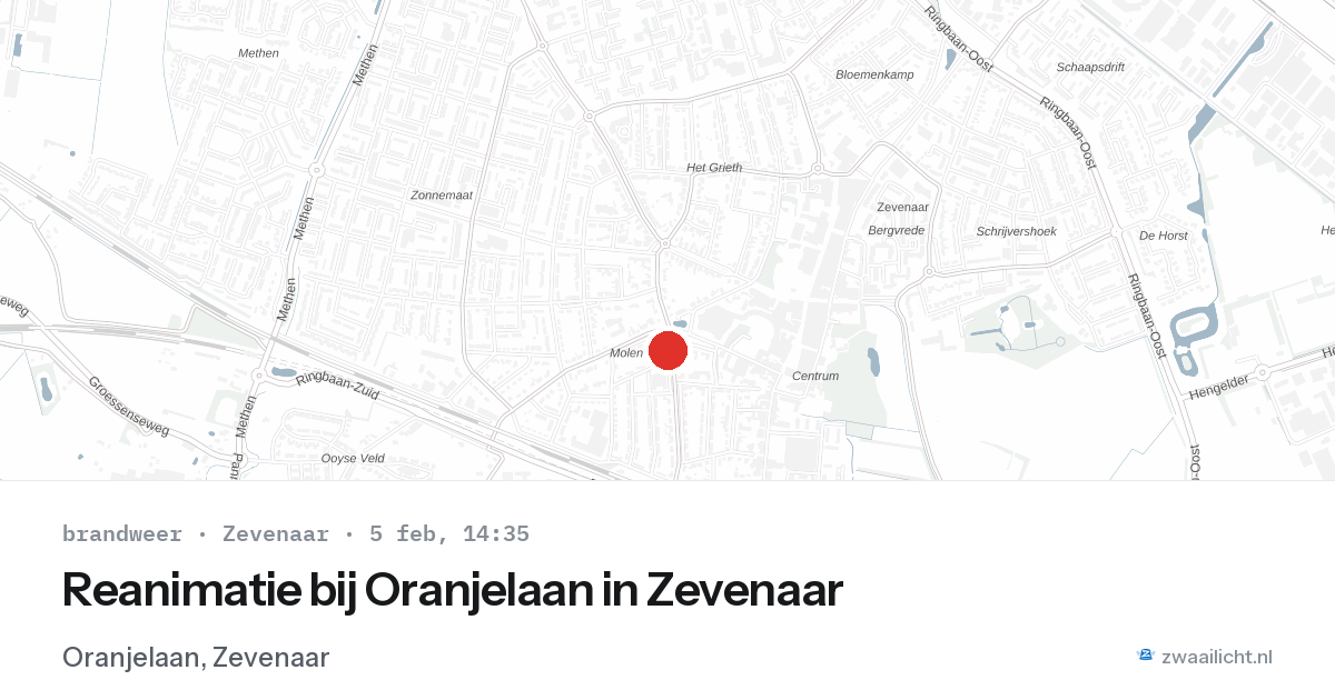 Reanimatie bij Oranjelaan in Zevenaar — 5 feb 2026