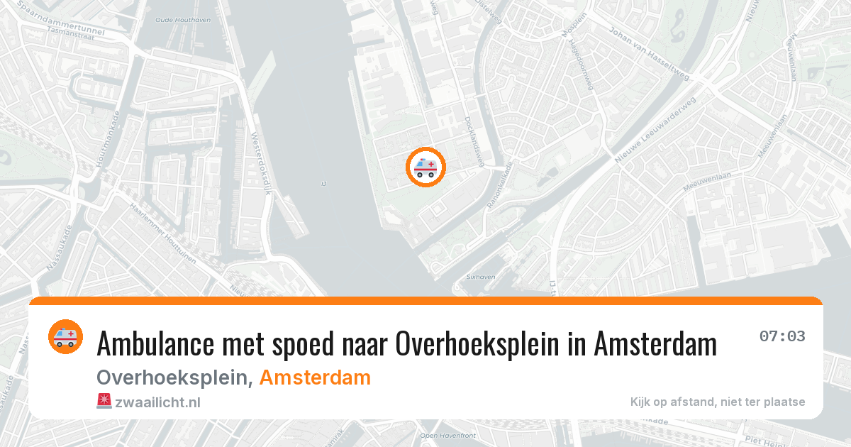 Ambulance met spoed naar Overhoeksplein in Amsterdam — 3 aug 2026