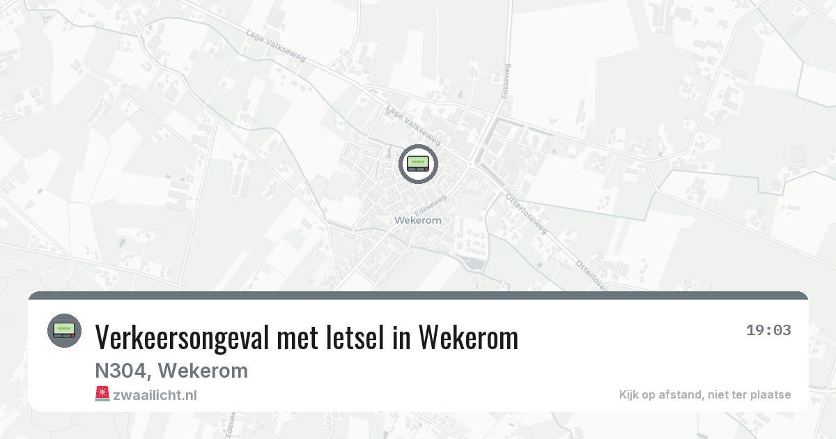 Verkeersongeval met letsel in Wekerom — 1 jul 2026