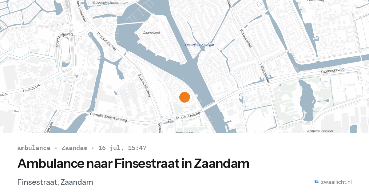 Ambulance naar Finsestraat in Zaandam — 16 jul 2026