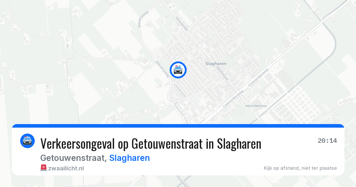 Verkeersongeval op Getouwenstraat in Slagharen — 2 aug 2026