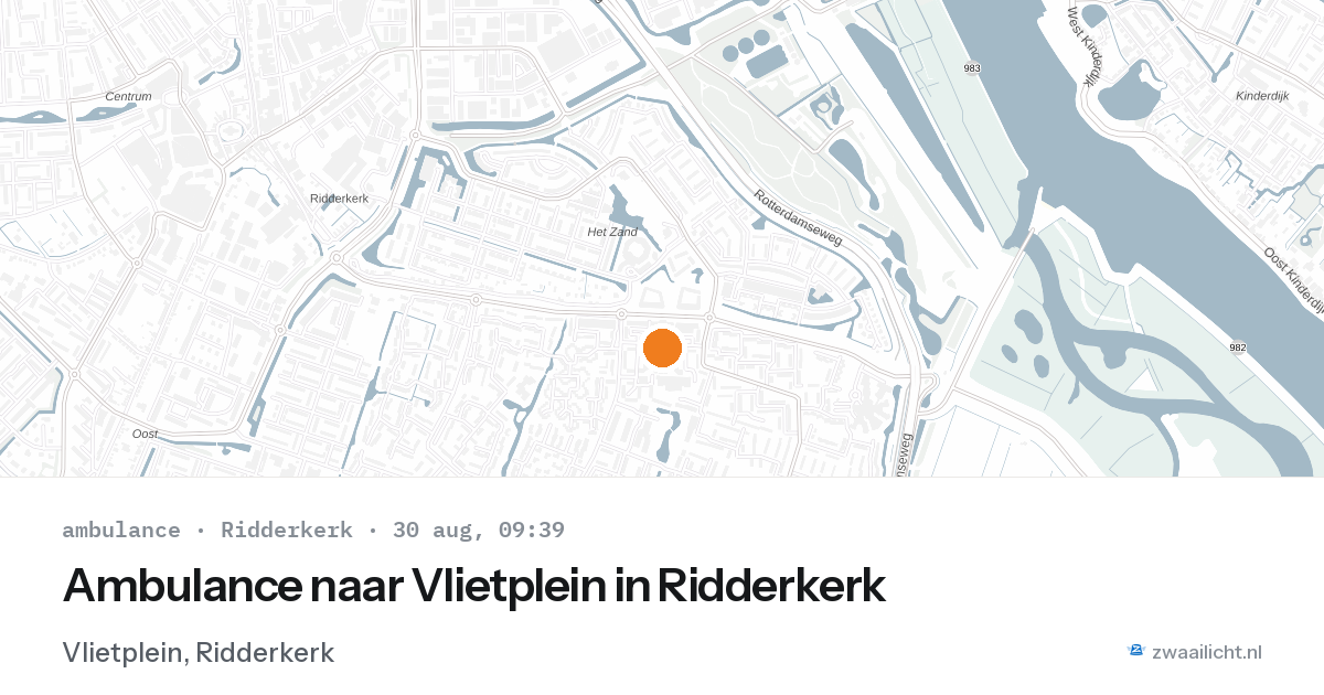 Ambulance naar Vlietplein in Ridderkerk — 30 aug 2026