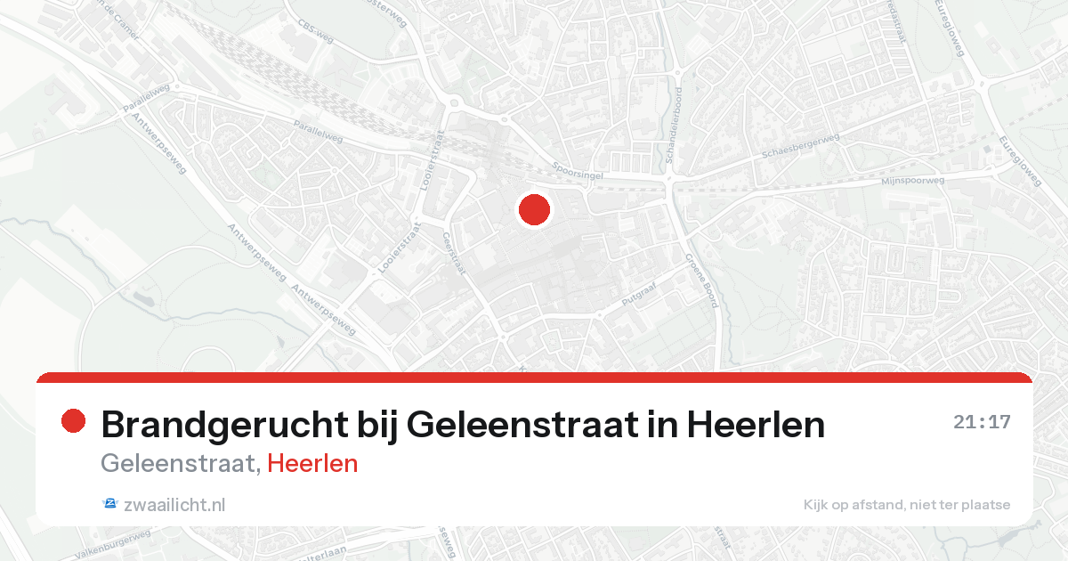 Brandgerucht bij Geleenstraat in Heerlen — 14 aug 2026