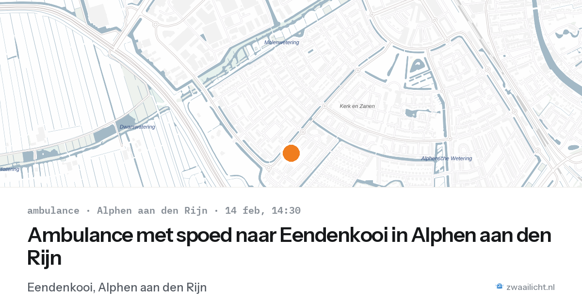 Ambulance met spoed naar Eendenkooi in Alphen aan den Rijn — 14 feb 2026