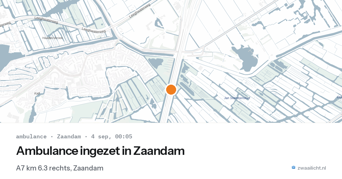 Ambulance ingezet in Zaandam — 3 sep 2026