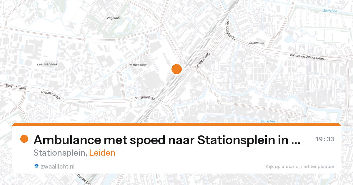 Ambulance met spoed naar Stationsplein in Leiden — 28 aug 2026