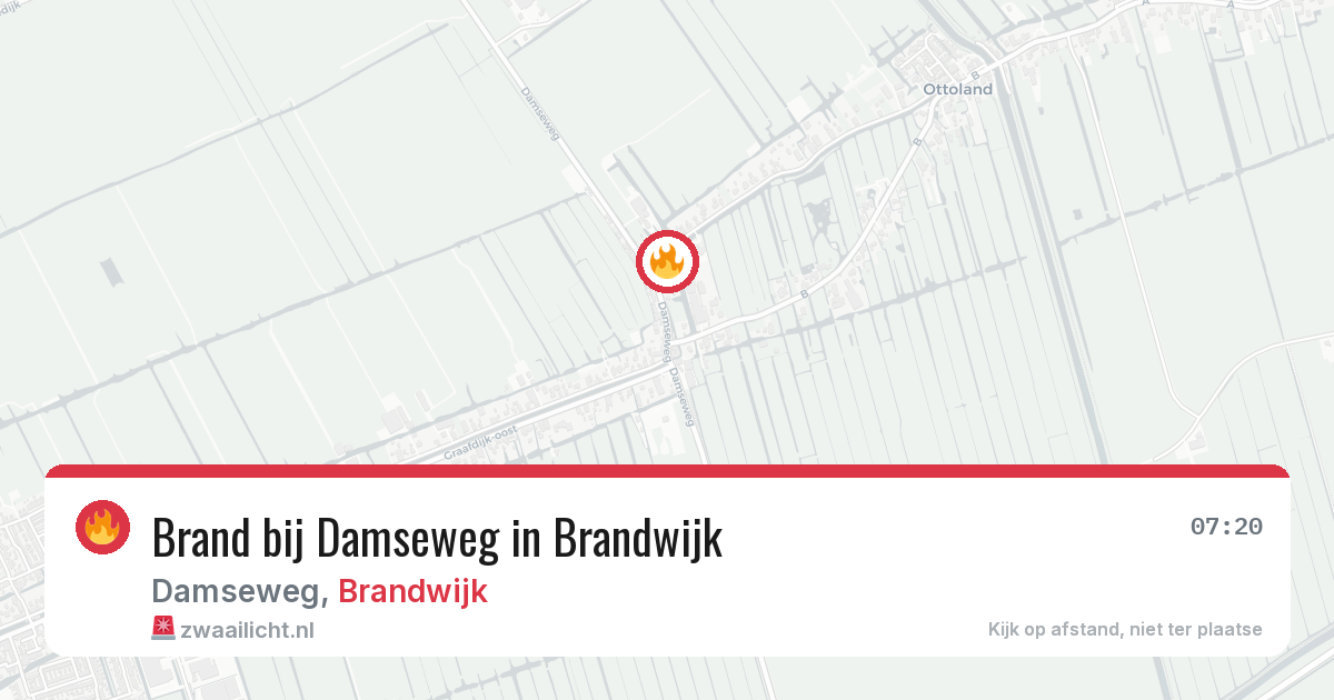 Brand bij Damseweg in Brandwijk — 22 jun 2026