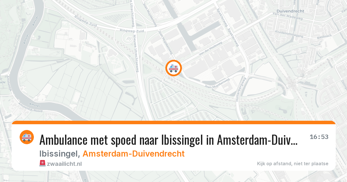 Ambulance met spoed naar Ibissingel in Amsterdam-Duivendrecht — 6 jul 2026