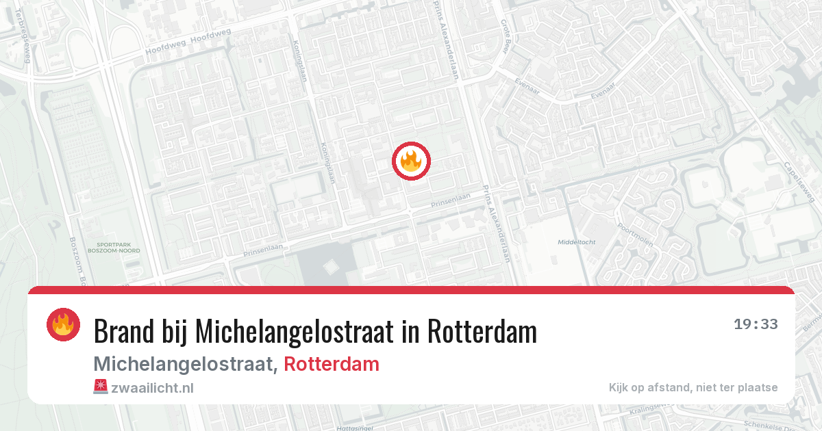 Brand bij Michelangelostraat in Rotterdam — 19 jun 2026