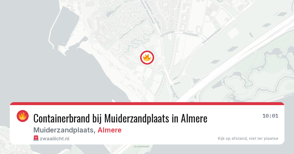 Containerbrand bij Muiderzandplaats in Almere — 27 jun 2026