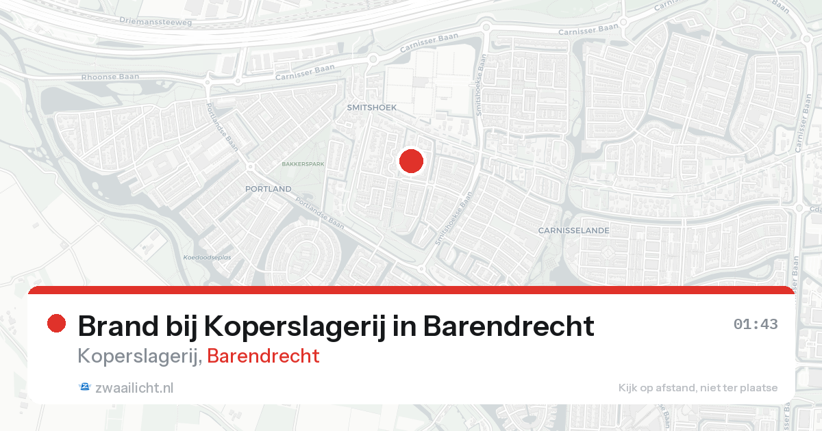 Brand bij Koperslagerij in Barendrecht — 8 feb 2026
