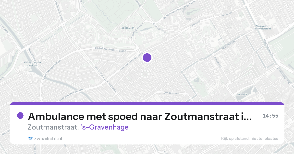 Ambulance met spoed naar Zoutmanstraat in 's-Gravenhage — 15 aug 2026