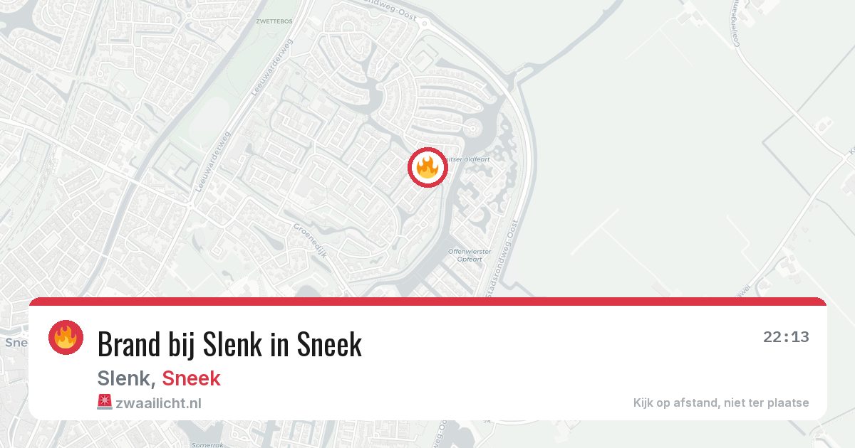 Brand bij Slenk in Sneek — 15 jun 2026