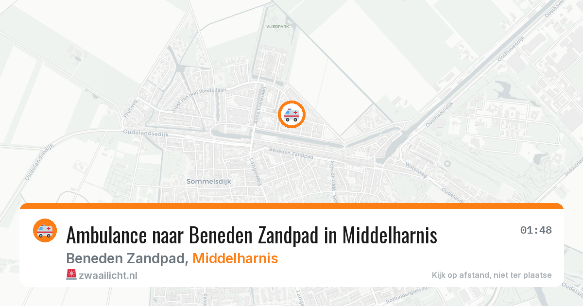 Ambulance naar Beneden Zandpad in Middelharnis — 29 jul 2026