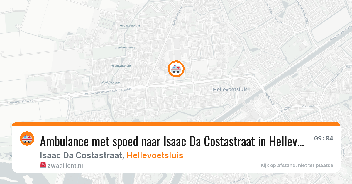 Ambulance met spoed naar Isaac Da Costastraat in Hellevoetsluis — 13 aug 2026