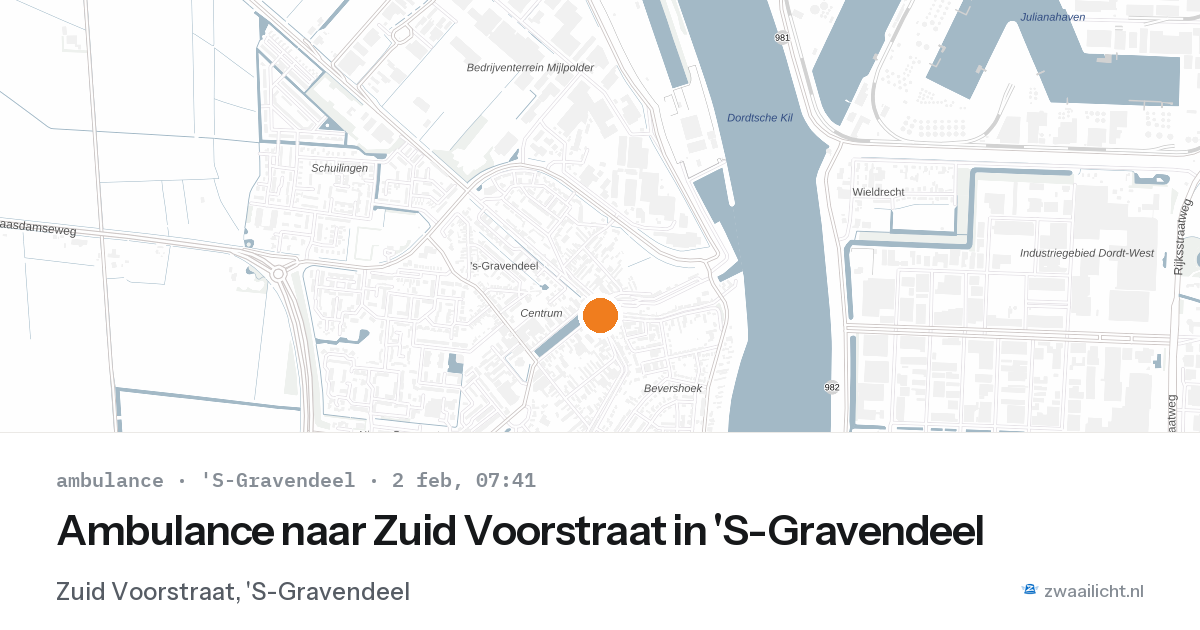 Ambulance naar Zuid Voorstraat in 'S-Gravendeel — 2 feb 2026