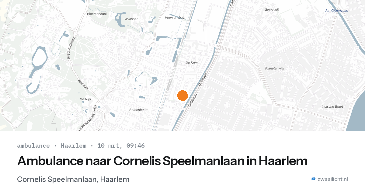 Ambulance naar Cornelis Speelmanlaan in Haarlem — 10 mrt 2026