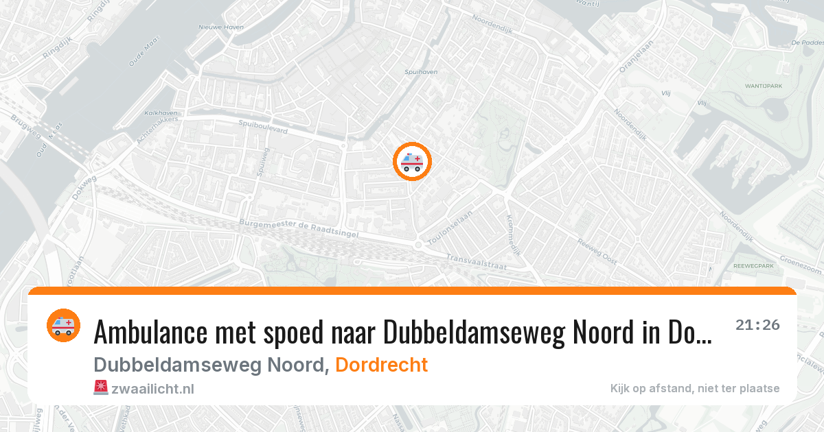 Ambulance met spoed naar Dubbeldamseweg Noord in Dordrecht — 2 aug 2026