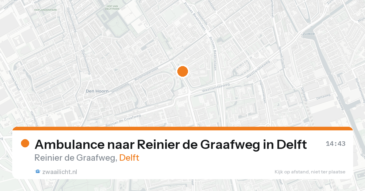 Ambulance naar Reinier de Graafweg in Delft — 2 jul 2026