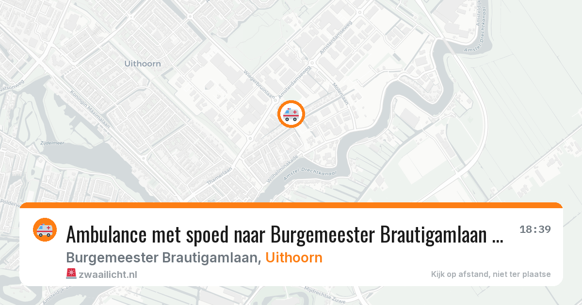 Ambulance met spoed naar Burgemeester Brautigamlaan in Uithoorn — 3 jul 2026