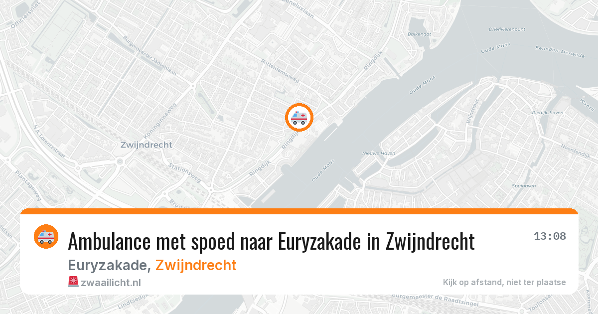 Ambulance met spoed naar Euryzakade in Zwijndrecht — 8 aug 2026