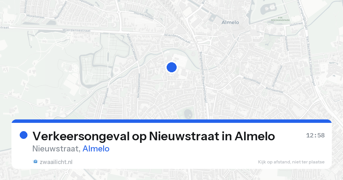 Verkeersongeval op Nieuwstraat in Almelo — 18 aug 2026