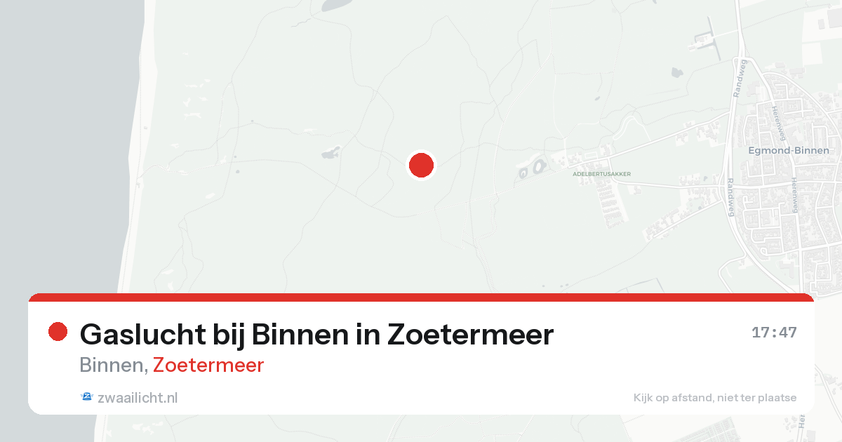 Gaslucht bij Binnen in Zoetermeer — 15 aug 2026