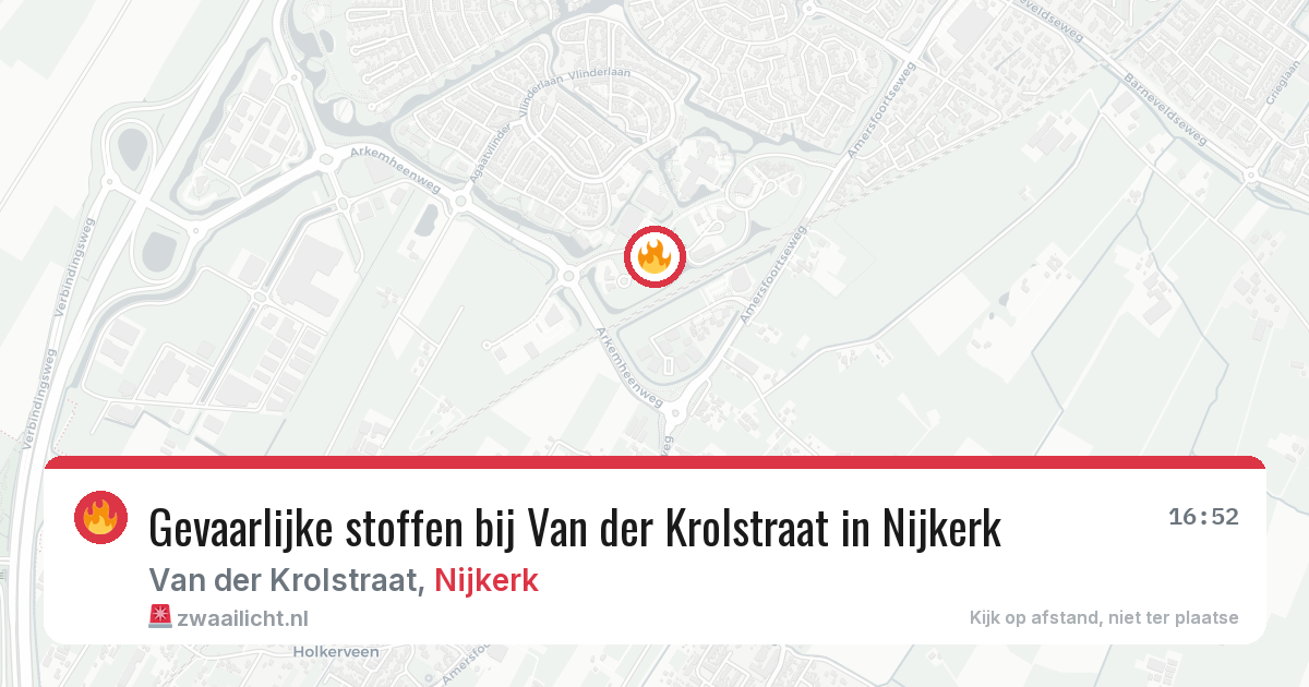Gevaarlijke stoffen bij Van der Krolstraat in Nijkerk — 7 jun 2026