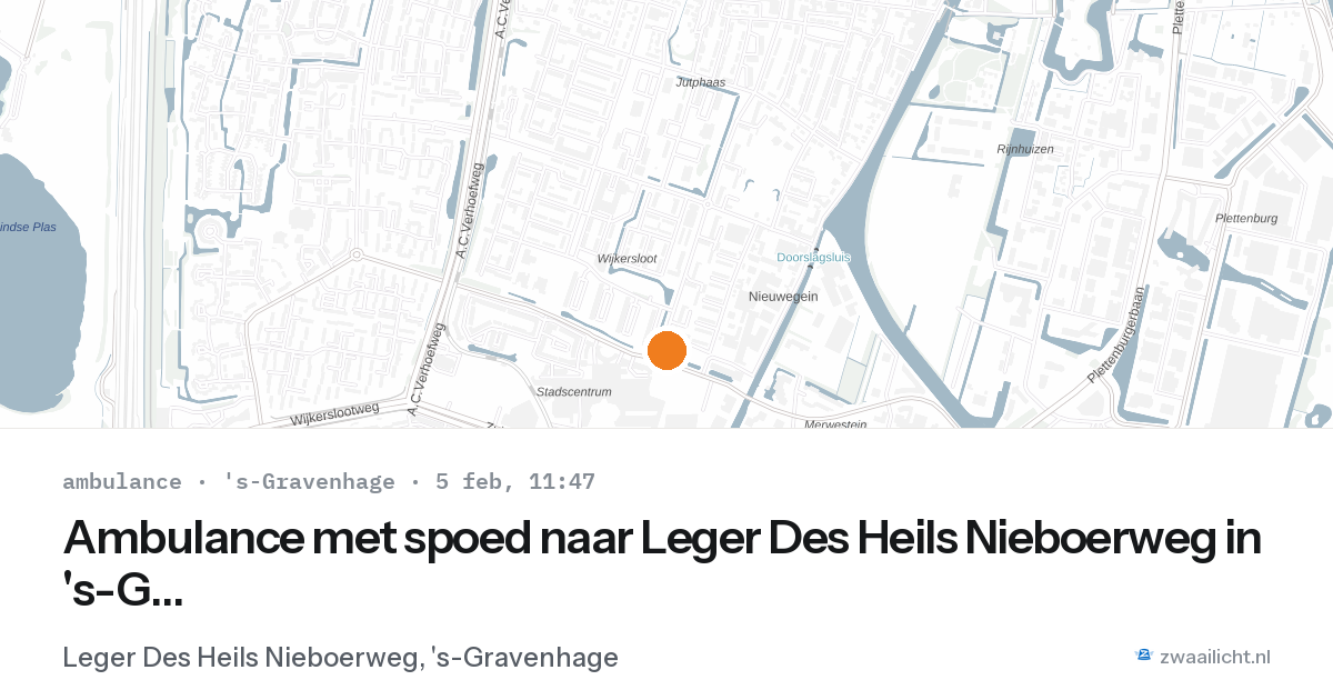 Ambulance met spoed naar Leger Des Heils Nieboerweg in 's-Gravenhage — 5 feb 2026