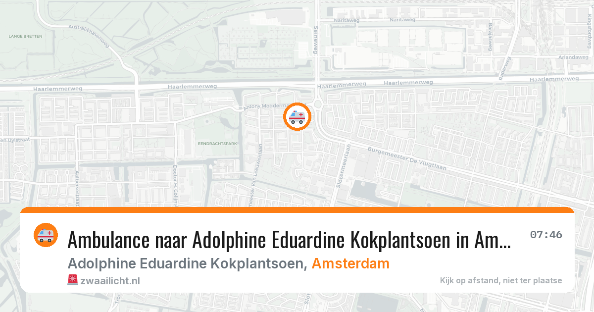 Ambulance naar Adolphine Eduardine Kokplantsoen in Amsterdam — 9 jul 2026