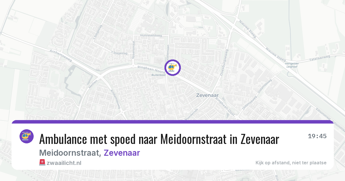 Ambulance met spoed naar Meidoornstraat in Zevenaar — 6 aug 2026