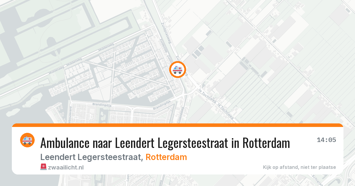 Ambulance naar Leendert Legersteestraat in Rotterdam — 14 aug 2026