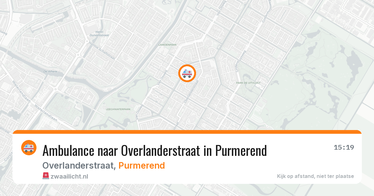 Ambulance naar Overlanderstraat in Purmerend — 29 mei 2026